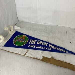 Vintage 1960s The Great Masterpiece Lake Wales Fla Pennant 18” Long